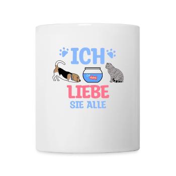 Haustiere Statement Hund Katze Maus Hase Fisch - Tasse - Weiß - Vorne
