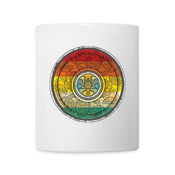 Contexte du motif solaire kaléidoscopique - Mug blanc - blanc - Devant