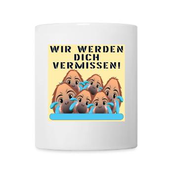 ABSCHIED TEAM - AFFEN GRUPPE - KOLLEGEN FREUNDE - Tasse - Weiß - Vorne