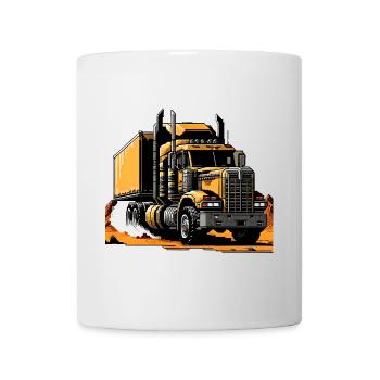 Camion semi-remorque post-apocalyptique - Mug blanc - blanc - Devant