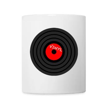 Schallplatte Vinylkreis Retro Red-Label - Tasse - Weiß - Vorne
