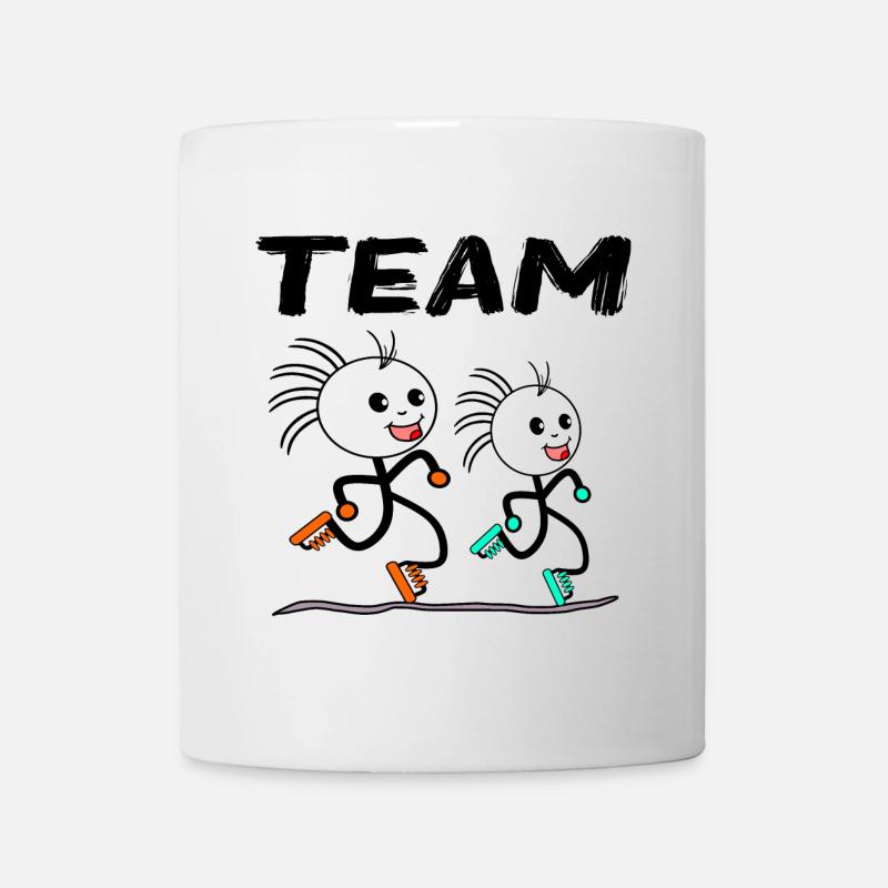 ÉQUIPE DE COURSE À PIED TRICOTER HOMME DE COURSE GROUPE DE COURSE - Mug blanc - blanc
