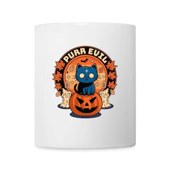 Purr Evil Funny Halloween Cat - Mug blanc - blanc - Devant