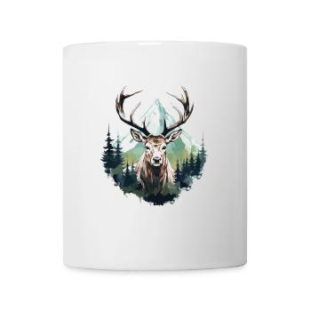 deer, roe deer, forest, mountain, trees, nature, winter - Mug - white - Front