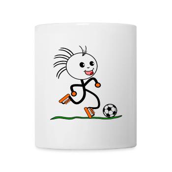 STRICHMÄNNCHEN FUßBALL SPIELER - SPORT - Tasse - Weiß - Vorne
