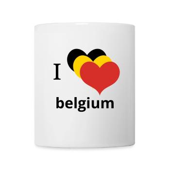 i love belgium typography design  - Mug blanc - blanc - Devant