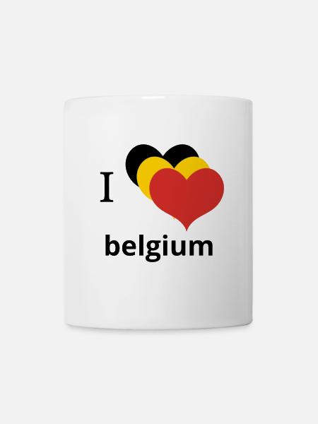 Ich liebe belgisches Typografie-Design - Tasse - Weiß