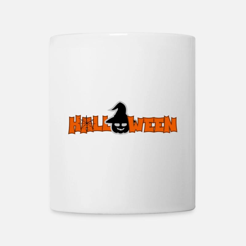 Halloween Typography T Shirt - Mug - white