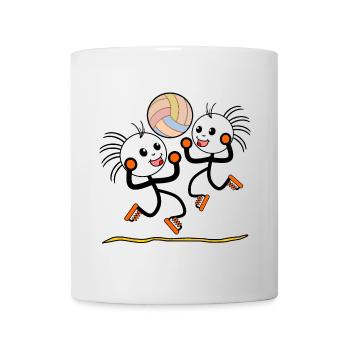 VOLLEYBALL SPORT PRITSCHEN STRICHMÄNNCHEN - Tasse - Weiß - Vorne