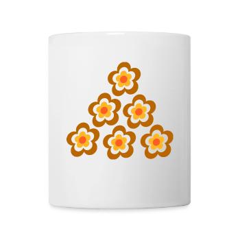 des années 70 fleur motif rétro Hippie fleurs pouvoir - Mug blanc - blanc - Devant