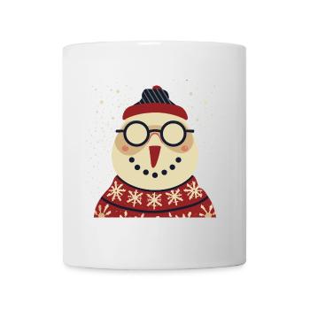 Winter Eulenpullover mit Brille - Tasse - Weiß - Vorne