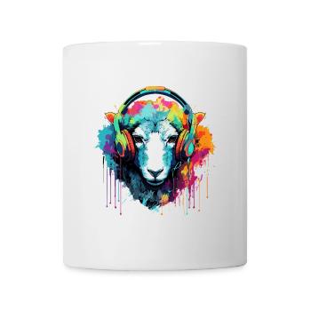Schaf mit Kopfhörer Schafe Tiere - Tasse - Weiß - Vorne