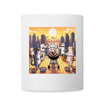 Cat Barbecue - Mug - white - Front
