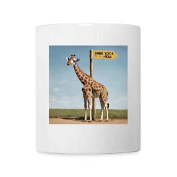 Giraffe Meme ''Mind your Head'' - Printflow - Tasse - Weiß - Vorne