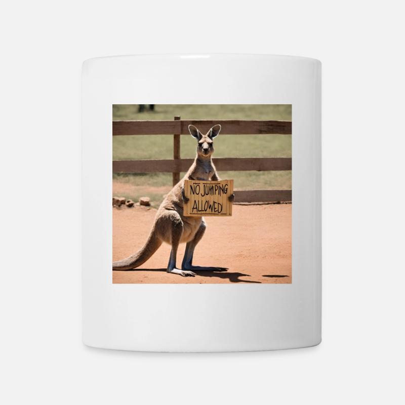 Kangaroo Meme Design - Printflow - Tasse - Weiß