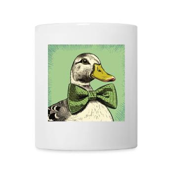 Canard avec nœud papillon - Mug blanc - blanc - Devant