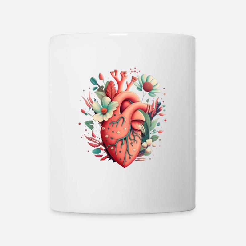 Coeur Bloom Botanique - Mug blanc - blanc