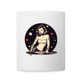 Kosmisches tätowiertes DJ-Mädchen-Design - Tasse - Weiß - Vorne