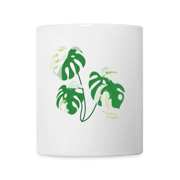 monstera variegata pflanze plant-mom grüner daumen - Tasse - Weiß - Vorne