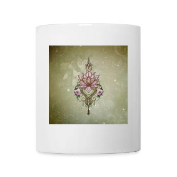 Symbole de fleur de lotus fantaisie art ligne flore - Mug blanc - blanc - Devant