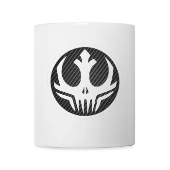 Kohlenstofffaser Skull Kreis - Tasse - Weiß - Vorne