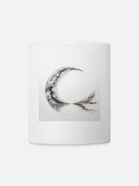 Zeichnungsposter einer surrealen Landschaft - Tasse - Weiß