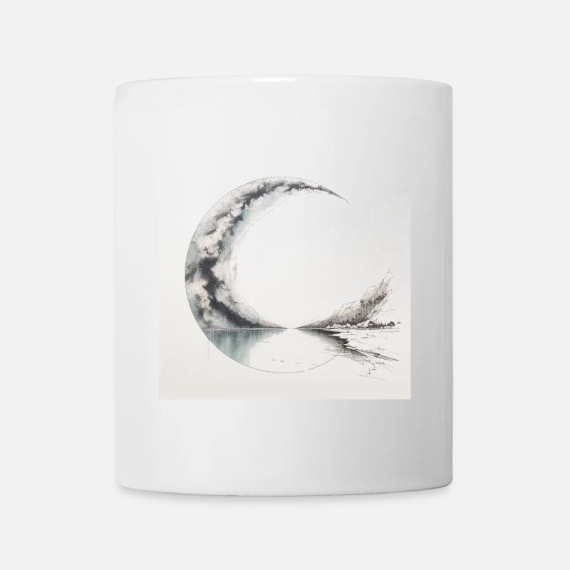 Zeichnungsposter einer surrealen Landschaft - Tasse - Weiß