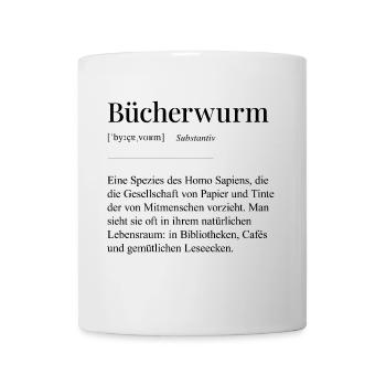 Bücherwurm Duden - Tasse - Weiß - Vorne