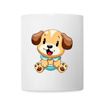 Adorable Puppy Cartoon Design - Mug - white - Front