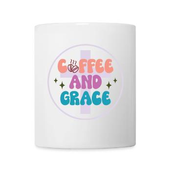 Kaffee und Gnade Motiv Design - Tasse - Weiß - Vorne