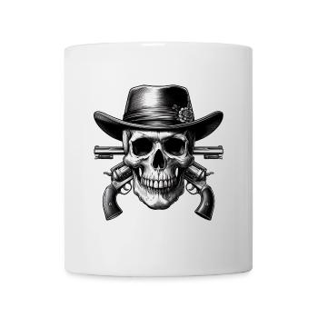 Western Skull with Hat and Guns Design - Mug - white - Front