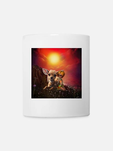 und das niedliche Rehkitz. - Tasse - Weiß