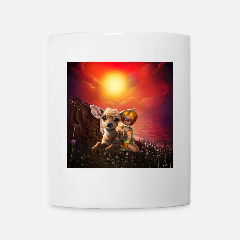 und das niedliche Rehkitz. - Tasse - Weiß