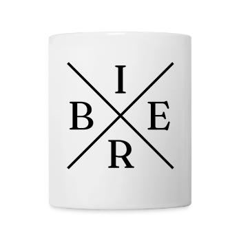 Bier Cross Logo - Tasse - Weiß - Vorne
