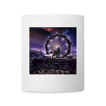 Une fée et un loup noir - Mug blanc - blanc - Devant