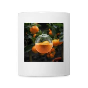 Juicy Orange mit Glaseffekt  - Tasse - Weiß - Vorne