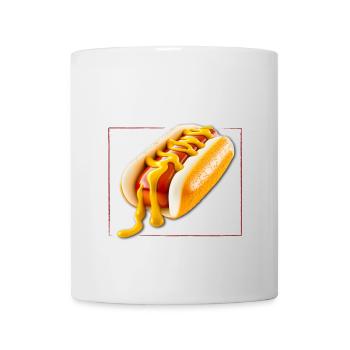 Hot-Dog Restauration Rapide Encadré - Mug blanc - blanc - Devant