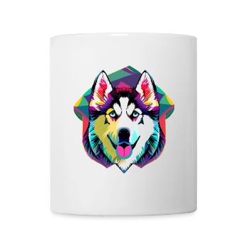 Farbenfroher Husky  - Tasse - Weiß - Vorne