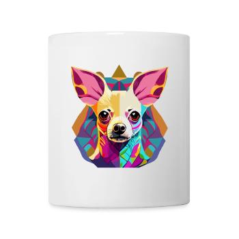 Farbenfrohe Chihuahua Illustration - Tasse - Weiß - Vorne