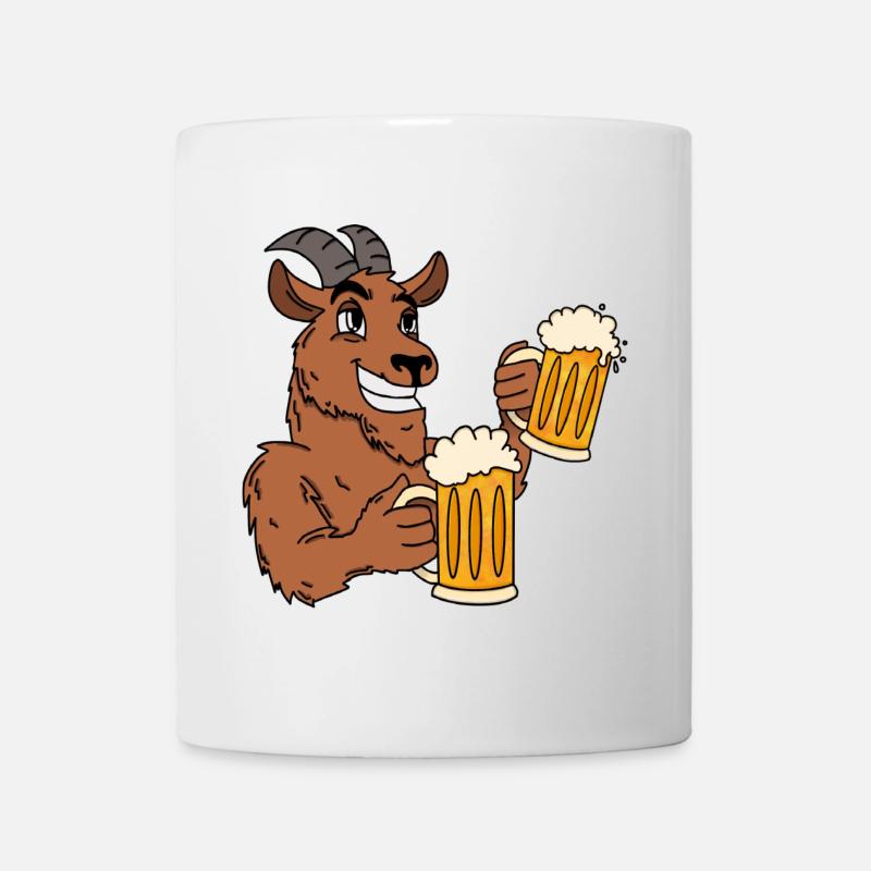 Saufender Bock - Tasse - Weiß