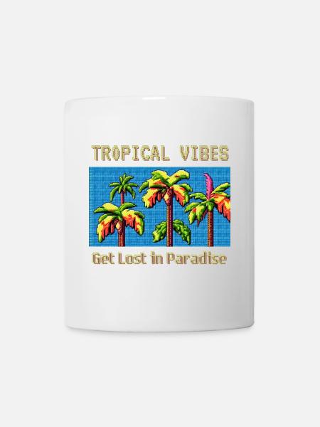 TROPICAL VIBES Get Lost in Paradise - Mug - white