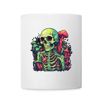 Horror Pilz Skelett - Happy Halloween - Tasse - Weiß - Vorne