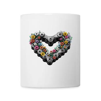 Vélo Vélo Chaîne Vélo Fleurs Cyclisme - Mug blanc - blanc - Devant
