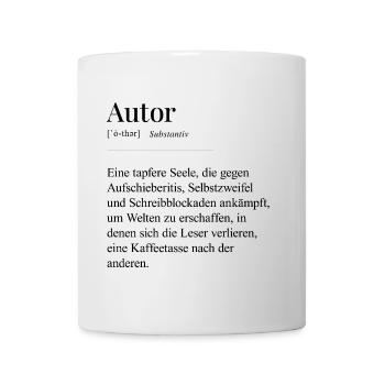 Autor, lustige Definition - Tasse - Weiß - Vorne