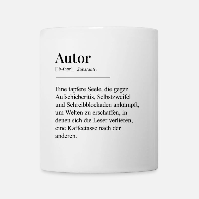 Autor, lustige Definition - Tasse - Weiß