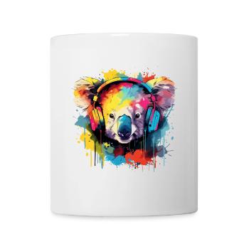 Koala with Headphones Music Koala Bear - Mug - white - Front