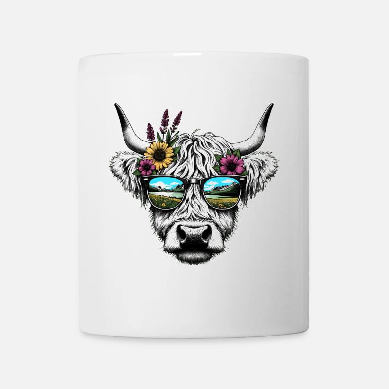 Kuh Landleben Alm Wandern Illustration Almabtrieb - Tasse - Weiß