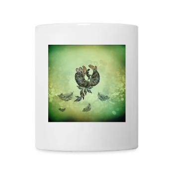 Elegant peacock in green colors. - Mug - white - Front