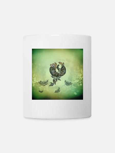 Eleganter Pfau in grünen Farben. - Tasse - Weiß