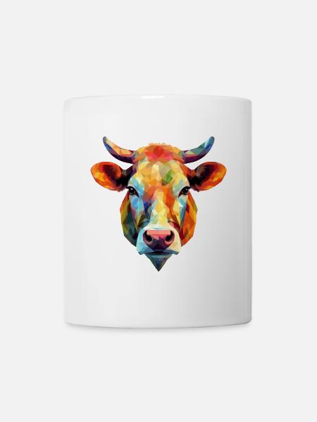 Vache Polygone Veau Bovins Bull Vaches - Mug blanc - blanc